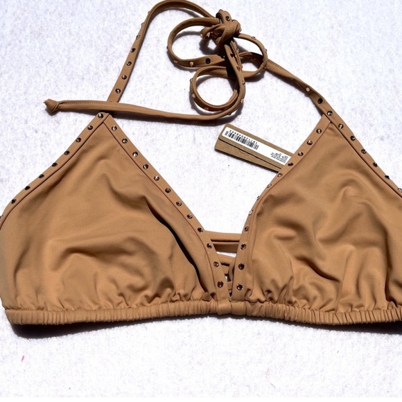 Skims Rhinestone Bikini Triangle Top NWT Sold out Rare Tan VTG - Picture 2 of 2